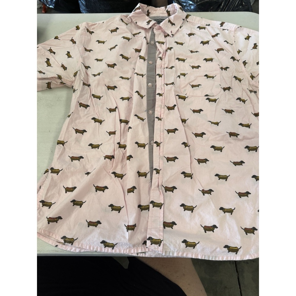 Creative Destruction Size Large Dachshund Weiner Dog Shirt All-Over Print Pink